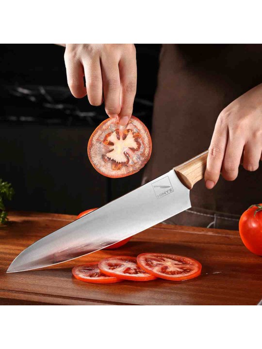 Hinye-8" CHEF'S KNIFE VG10 STEEL NATURAL MAHOGANY HANDLE