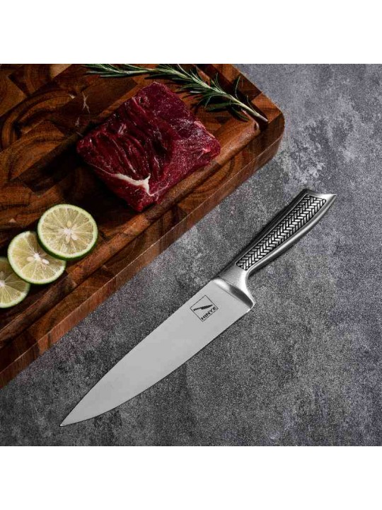 Hinye- 8" Hollow Handle Embossed Chef's Knife