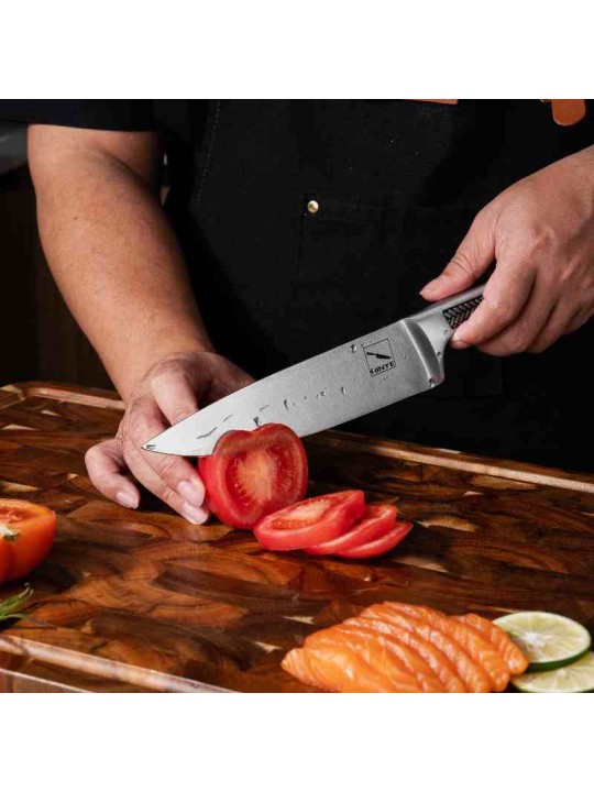 Hinye- 8" Hollow Handle Embossed Chef's Knife