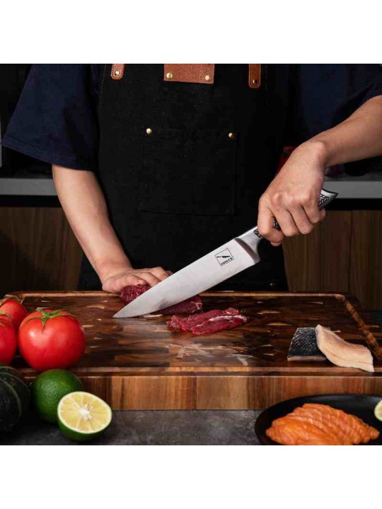 Hinye- 8" Hollow Handle Embossed Chef's Knife