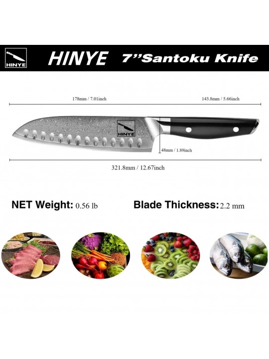 Hinye-Luxor 7" Santoku