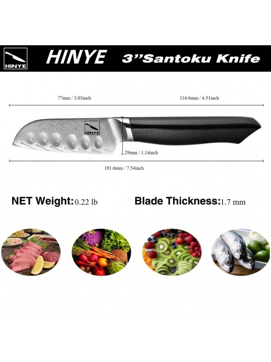 Hinye-Helix 3" Santoku