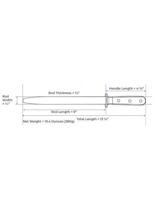 HINYE-DIAMOND-GRAIN COATED SHARPENING ROD WITH ROSEWOOD HANDLE