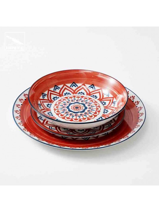 Hinye-Ceramic bohemian print tableware