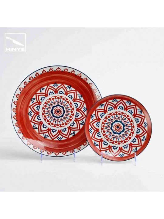 Hinye-Ceramic bohemian print tableware