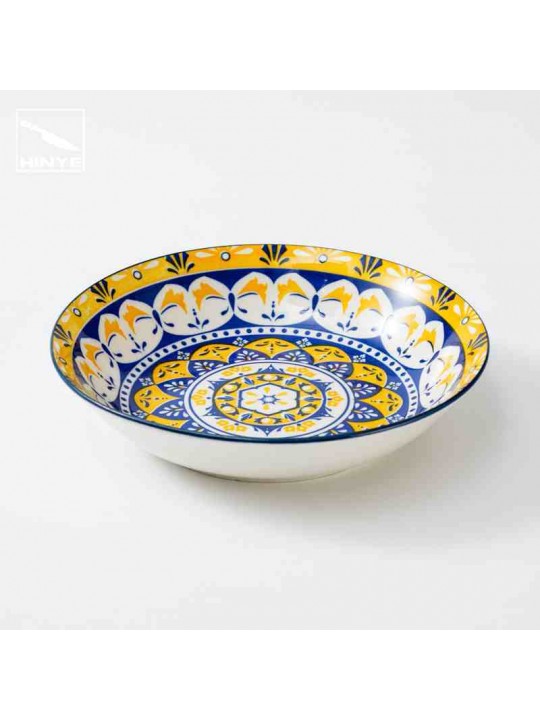 Hinye-Bohemian style yellow printed tableware