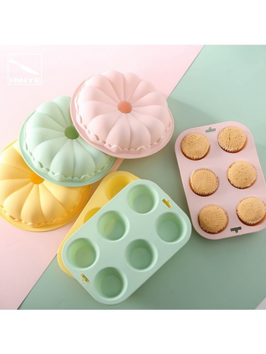 Hinye-DIY Cake Molds High-Temperature Resistant Oven Pumpkin/Six-Hole 