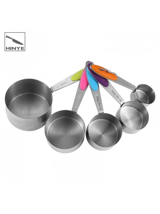 Hinye-Baking Measuring Spoons and Cups Stainless Steel with Silicone H