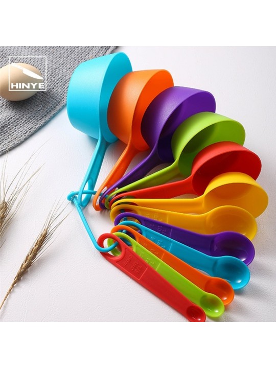 Hinye-Colorful Plastic Measuring Spoons Flour Measuring Cup Seasoning 